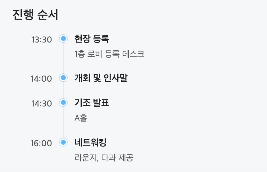 타임라인 — 시간 · 점과 선 · 제목과 설명